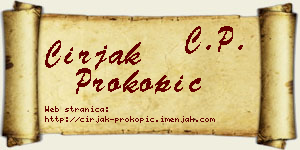 Ćirjak Prokopić vizit kartica